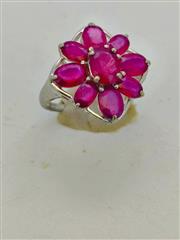 Ruby Lady's Silver & Stone Ring 925 Silver 4.99g